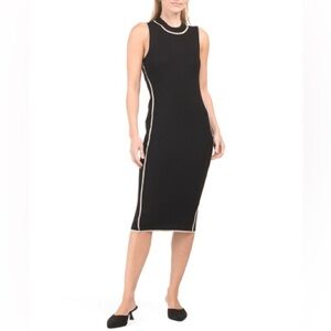 Max Studio Ribbed Knit Sleeveless Midi Dress